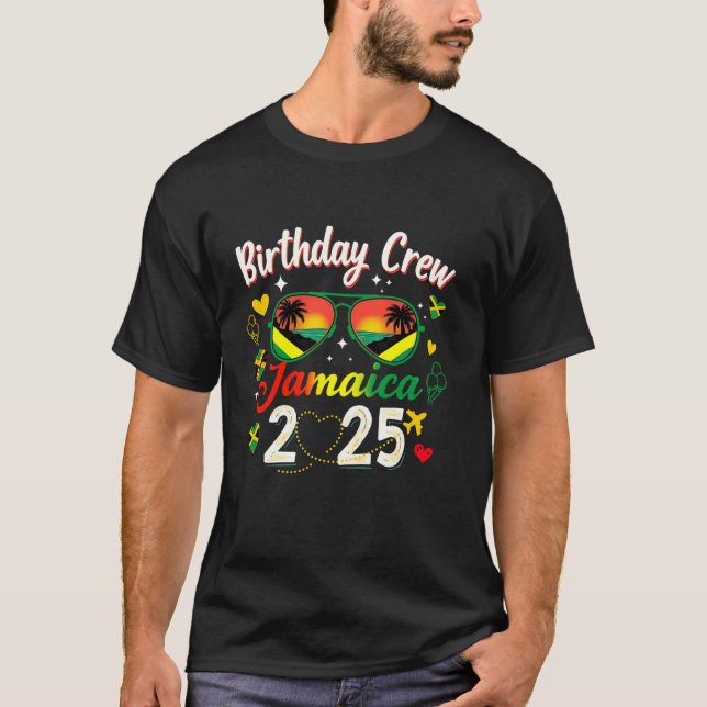 Birthday Crew Jamaica 2025 Family Reunion Girls Tr T-Shirt (Front)
