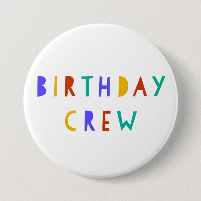 Birthday Crew Pin Badge Party Favour Kids Swag Bag (Front)