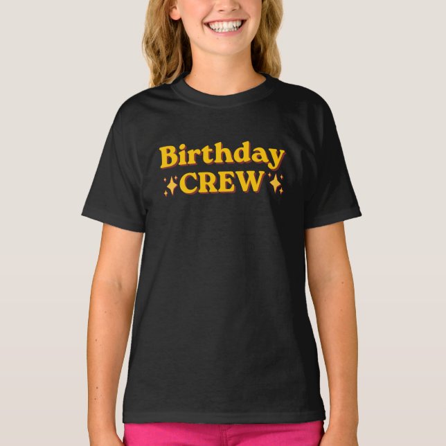 Birthday Crew Retro T-Shirt (Front)