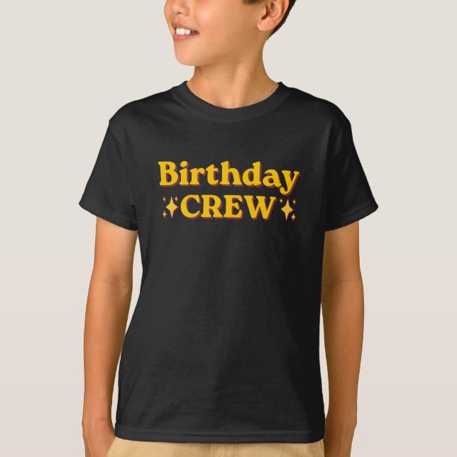 Birthday Crew Retro T-Shirt (Front)