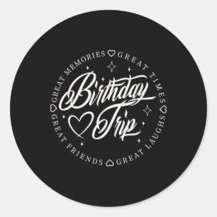 Birthday Crew Squad 2025 Shirt Family Friends Trip Classic Round Sticker