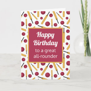 Birthday Cricket Player Personalised Card
