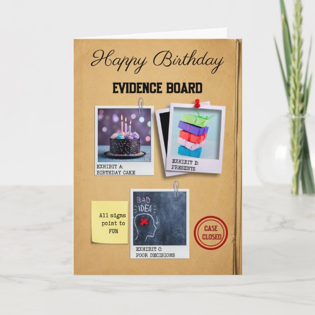 birthday crime fan  card (Front)