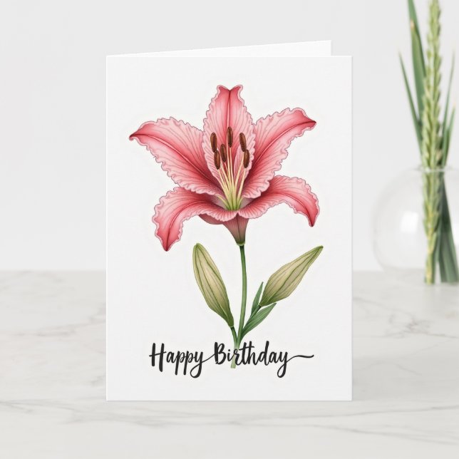 Birthday Crimson Bloom Card (Front)