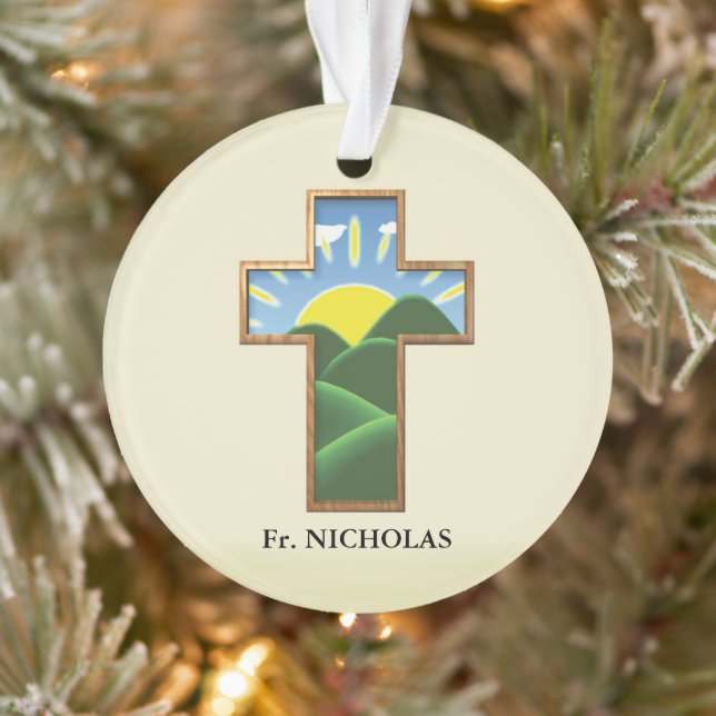 Birthday Cross Personalised Ornament (Tree)