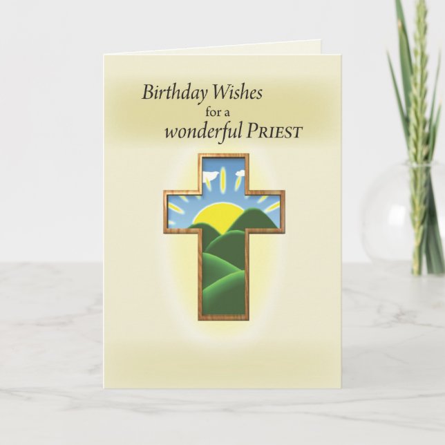 Birthday Cross Priest Card (Front)