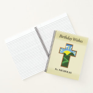 Birthday Cross Priest Personalised Notebook