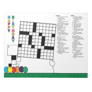 Birthday Crossword Puzzle (48 Clues) Notepad