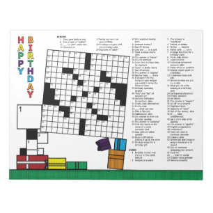 Birthday Crossword Puzzle (70 Clues) Notepad
