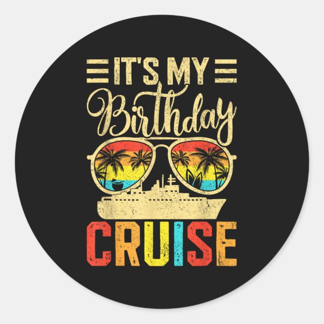 Birthday Cruise 2025 Family Matching Tee Summer Va Classic Round Sticker (Front)