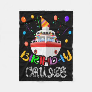 Birthday Cruise Cruising Bday Party Ocean Ship Cak Fleece Blanket