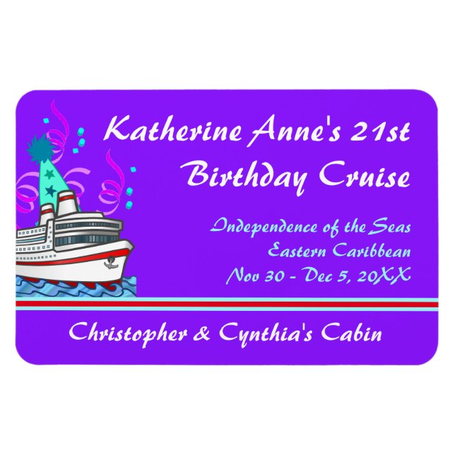 Birthday Cruise Custom Stateroom Door Marker Magnet (Horizontal)