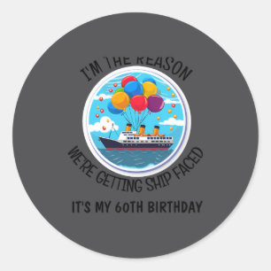Birthday Cruise Funny Group D  Classic Round Sticker