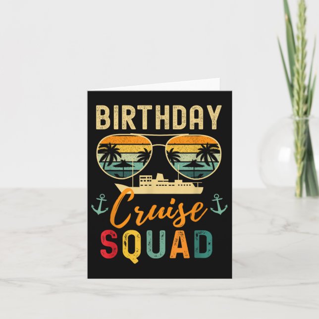 Birthday Cruise Shirts 2025 Squad Family Vacation  Card (Front)