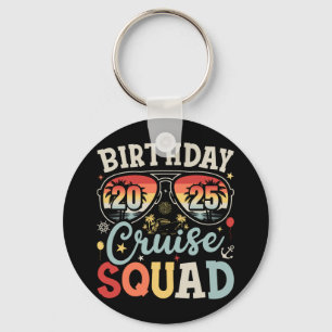 Birthday Cruise Squad 2025 Family Matching Circle Key Ring