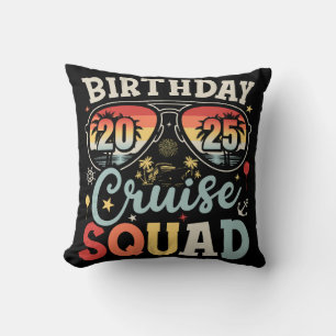Birthday Cruise Squad 2025 Family Matching Cushion
