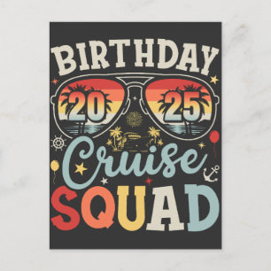 Birthday Cruise Squad 2025 Family Matching Postcard
