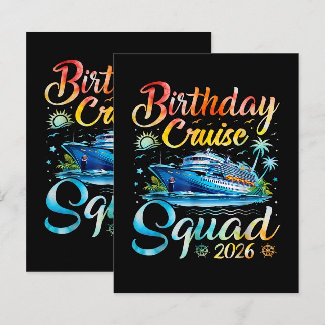 Birthday Cruise Squad 2026 Card (Front/Back)