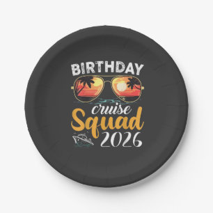 Birthday Cruise Squad 2026 Family Cruise Vacation Paper Plate