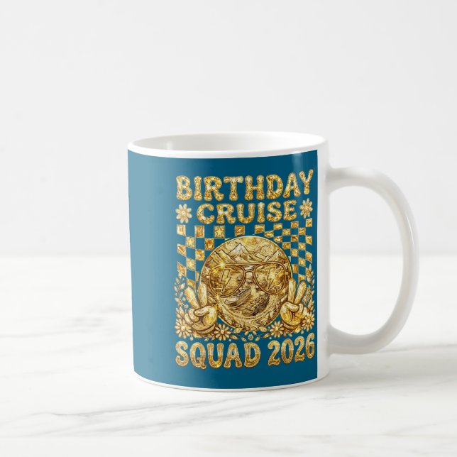Birthday Cruise Squad 2026 Golden Party Cruising V Coffee Mug (Right)