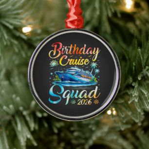 Birthday Cruise Squad 2026 Metal Tree Decoration
