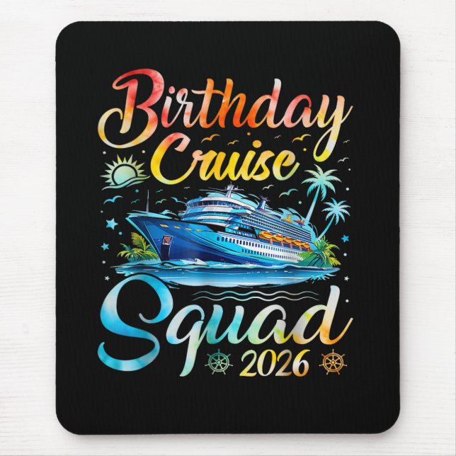 Birthday Cruise Squad 2026 Mouse Mat (Front)