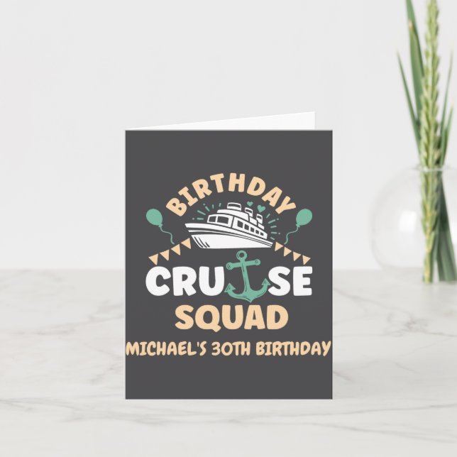 Birthday Cruise Squad  Card (Front)