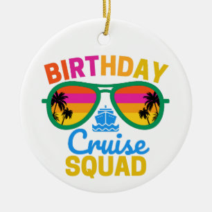 Birthday Cruise Squad Ceramic Tree Decoration