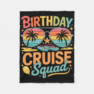 Birthday Cruise Squad Family Vacation Reunion Part Fleece Blanket