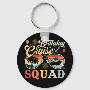 Birthday Cruise Squad Group Family Matching Circle Key Ring