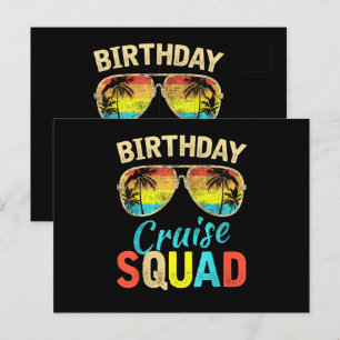 Birthday Cruise Squad Invitation Postcard