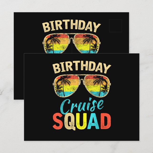 Birthday Cruise Squad Invitation Postcard (Front/Back)