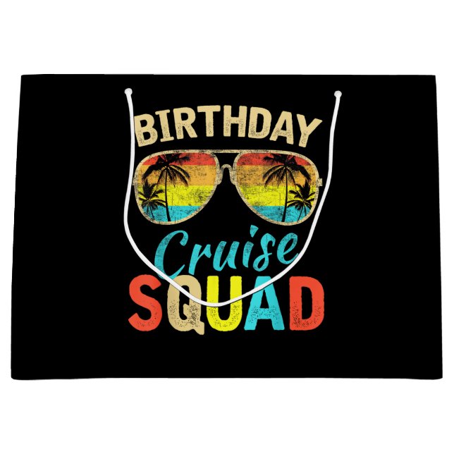 Birthday Cruise Squad Large Gift Bag (Front)