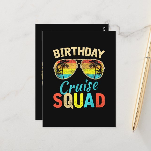 Birthday Cruise Squad Postcard (Front/Back In Situ)