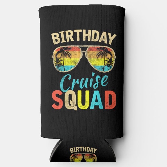 Birthday Cruise Squad Seltzer Can Cooler (Front)