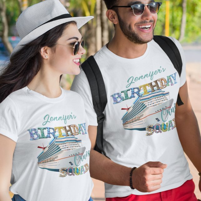 Birthday Cruise Squad Ship Personalised  T-Shirt (Creator Uploaded)