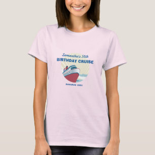 Birthday Cruise vacation with vintage cruise ship T-Shirt