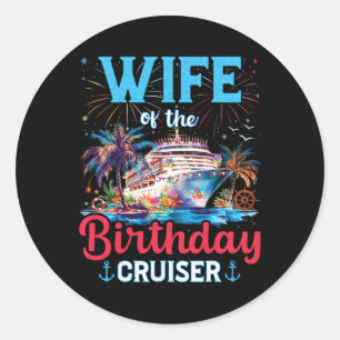 Birthday Cruiser Family Vacation Matching Apparel Classic Round Sticker