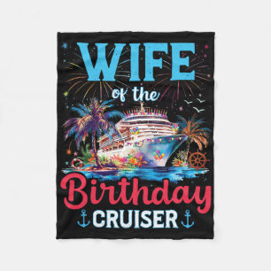 Birthday Cruiser Family Vacation Matching Apparel Fleece Blanket