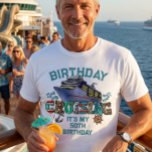Birthday Cruising Personalised It's my Birthday T-Shirt<br><div class="desc">This design may be personalised in the area provided by changing the photo and/or text. Or it can be customised by clicking Personalise this Template and then choosing the click to customise further option and delete or change the colour of the background, add text, change the text colour or style,...</div>