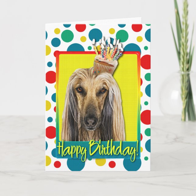 Birthday Cupcake - Afghan Card (Front)