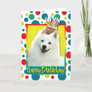 Birthday Cupcake - American Eskimo Card