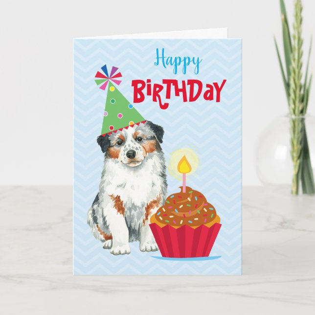 Birthday Cupcake Aussie Card (Front)
