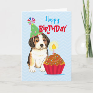 Birthday Cupcake Beagle Card