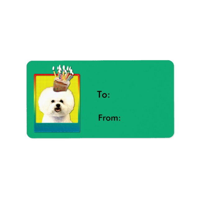 Birthday Cupcake - Bichon Frise Label (Front)