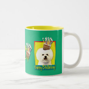 Birthday Cupcake - Bichon Frise Two-Tone Coffee Mug