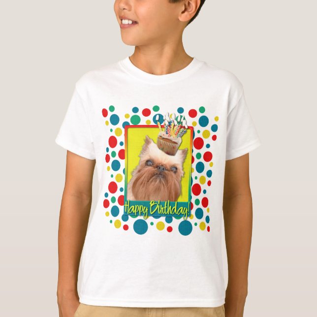 Birthday Cupcake - Brussels Griffon T-Shirt (Front)