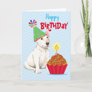 Birthday Cupcake Bull Terrier Card