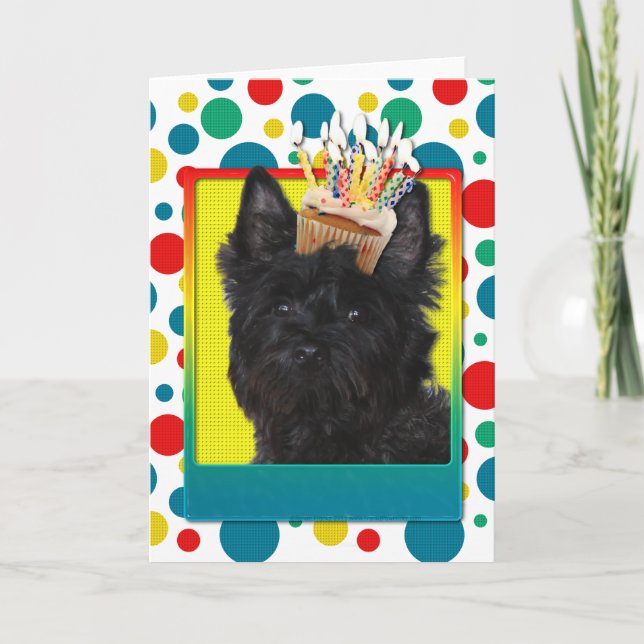 Birthday Cupcake - Cairn Terrier - Rosco Card (Front)
