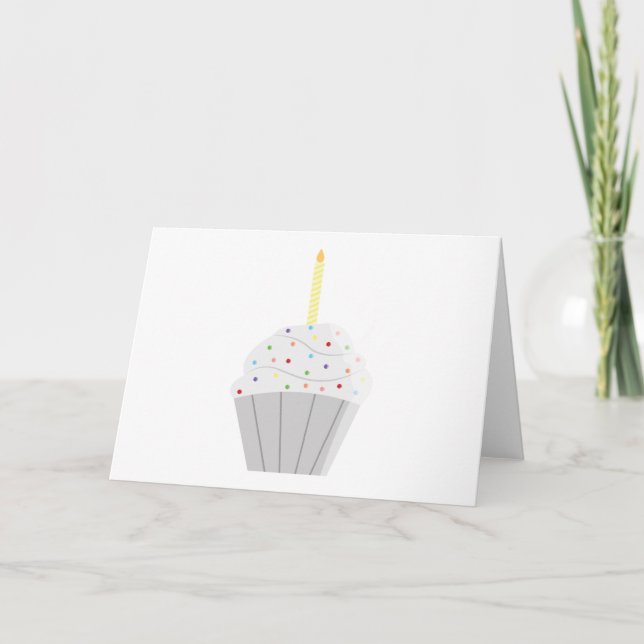 Birthday Cupcake Card (Blank) (Front)